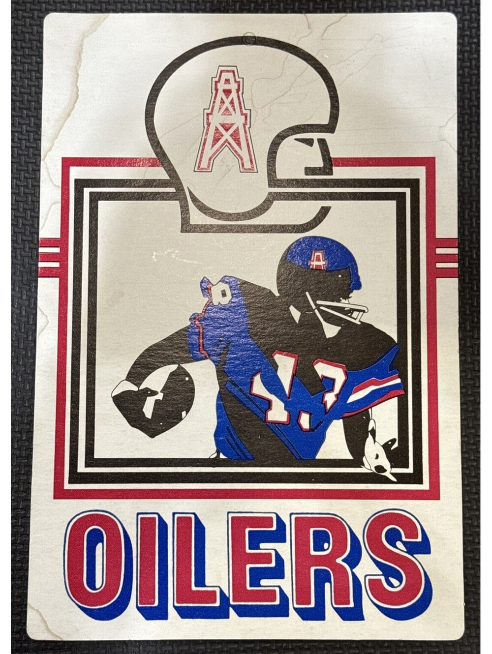 Vintage 1974 Fleer Big Signs HOUSTON OILERS 8" x 11.5" RARE